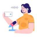 پیش‌نمایش فایل woman-recording-podcast-5815809 از پک پادکست زنده