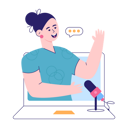 پیش‌نمایش فایل woman-streaming-live-podcast-5815802 از پک پادکست زنده