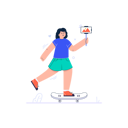 پیش‌نمایش فایل female-vlogger-making-video-during-skating-6329575 از پک متفرقه