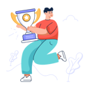 پیش‌نمایش فایل man-holding-reward-trophy-6333356 از پک متفرقه