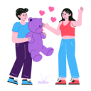 پیش‌نمایش فایل boy-giving-teddy-bear-to-girlfriend-6543379 از پک زوج‌های ولنتاین
