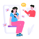 پیش‌نمایش فایل couple-chatting-on-dating-app-6543353 از پک زوج‌های ولنتاین