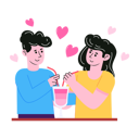 پیش‌نمایش فایل couple-drinking-together-from-one-drink-6543371 از پک زوج‌های ولنتاین