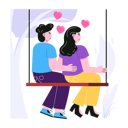 پیش‌نمایش فایل couple-sitting-together-on-tree-swing-6543380 از پک زوج‌های ولنتاین