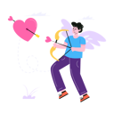 پیش‌نمایش فایل male-cupid-shooting-arrow-through-heart-6543360 از پک زوج‌های ولنتاین