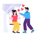 پیش‌نمایش فایل man-giving-push-to-girlfriend-sitting-on-tree-swing-6543355 از پک زوج‌های ولنتاین