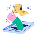 پیش‌نمایش فایل businessman-is-waving-successful-flag-10295479 از پک آژانس خلاق
