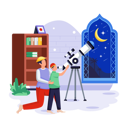 پیش‌نمایش فایل boy-is-viewing-crescent-moon-in-sky-11129963 از پک رمضان