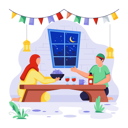 پیش‌نمایش فایل couple-eats-food-in-iftar-time-11129968 از پک رمضان