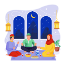 پیش‌نمایش فایل family-eats-food-in-iftar-timing-11129989 از پک رمضان