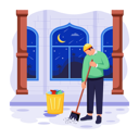 پیش‌نمایش فایل islamic-man-is-cleaning-floor-11129982 از پک رمضان