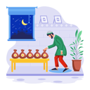 پیش‌نمایش فایل islamic-man-is-preparing-donation-bags-11129984 از پک رمضان