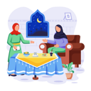 پیش‌نمایش فایل muslim-women-are-enjoying-food-in-iftar-time-11129986 از پک رمضان