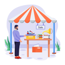 پیش‌نمایش فایل man-keeps-sale-on-shoe-in-market-stall-11763723 از پک دوشنبه سایبری پویانمایی