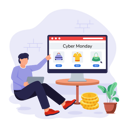 پیش‌نمایش فایل man-purchases-online-products-11763703 از پک دوشنبه سایبری پویانمایی