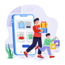 پیش‌نمایش فایل online-products-bought-by-people-11763665 از پک دوشنبه سایبری پویانمایی