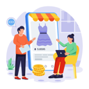 پیش‌نمایش فایل woman-buys-new-dress-from-shopping-website-11763683 از پک دوشنبه سایبری پویانمایی