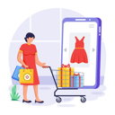 پیش‌نمایش فایل woman-doing-dress-shopping-from-website-11763690 از پک دوشنبه سایبری پویانمایی