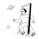 پیش‌نمایش فایل boy-enjoying-metaverse-space-11855274 از پک فناوری متاورس