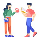 پیش‌نمایش فایل boy-and-girl-exchanging-books-12189718 از پک تاجران و مدیران