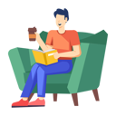 پیش‌نمایش فایل man-drinking-coffee-and-reading-book-12189719 از پک تاجران و مدیران