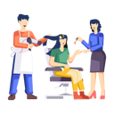 پیش‌نمایش فایل salon-stylist-prepping-girl-at-spa-12285474 از پک سالن زیبایی