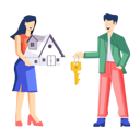 پیش‌نمایش فایل agent-gives-house-keys-to-new-owner-of-house-12300283 از پک مشاور املاک
