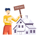 پیش‌نمایش فایل man-announcing-house-for-sale-12300296 از پک مشاور املاک