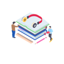پیش‌نمایش فایل audio-books-1804676 از پک آموزش آنلاین (ایزومتریک)