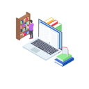 پیش‌نمایش فایل digital-library-1804681 از پک آموزش آنلاین (ایزومتریک)