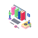 پیش‌نمایش فایل digital-library-1804707 از پک آموزش آنلاین (ایزومتریک)