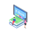 پیش‌نمایش فایل e-books-1804675 از پک آموزش آنلاین (ایزومتریک)