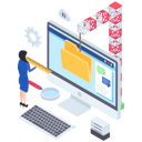 پیش‌نمایش فایل database-folder-development-2545265 از پک ایزومتریک