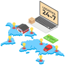 پیش‌نمایش فایل logistics-delivery-2545427 از پک ایزومتریک جلد ۲