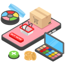پیش‌نمایش فایل online-buying-cosmetics-or-beauty-products-2545444 از پک ایزومتریک جلد ۲