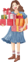پیش‌نمایش فایل girl-with-present-7192373 از پک خرید