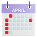 پیش‌نمایش فایل april-calendar-10777462 از پک تقویم