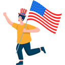 پیش‌نمایش فایل a-man-holding-the-usa-flag-on-independence-day-9130774 از پک جشن روز استقلال آمریکا