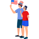 پیش‌نمایش فایل american-couple-holding-the-flag-9130782 از پک جشن روز استقلال آمریکا