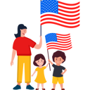 پیش‌نمایش فایل bonded-by-patriotism-family-holding-the-usa-flag-9130783 از پک جشن روز استقلال آمریکا