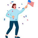 پیش‌نمایش فایل iconic-flag-in-the-hands-of-a-patriotic-woman-9130780 از پک جشن روز استقلال آمریکا