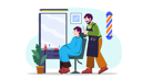 پیش‌نمایش فایل hairstylist-cutting-hair-of-man-7664788 از پک آرایشگاه مردانه
