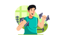 پیش‌نمایش فایل boy-doing-exercise-with-dumbbells-7665632 از پک یوگا و باشگاه