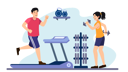 پیش‌نمایش فایل man-running-on-treadmill-7665633 از پک یوگا و باشگاه