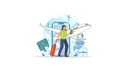 پیش‌نمایش فایل girl-doing-online-flight-booking-8372366 از پک رزرو سفر