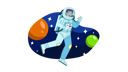 پیش‌نمایش فایل astronaut-floating-in-space-8372135 از پک فضا