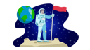 پیش‌نمایش فایل astronaut-holding-flag-8372134 از پک فضا