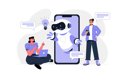 پیش‌نمایش فایل people-talking-with-talking-with-ai-chatbot-12262853 از پک هوش مصنوعی