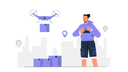 پیش‌نمایش فایل boy-doing-drone-delivery-12361318 از پک تحویل اکسپرس
