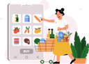 پیش‌نمایش فایل customer-using-grocery-mobile-app-9775632 از پک خواربار